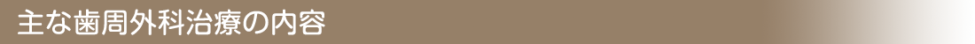 主な歯周外科治療の内容