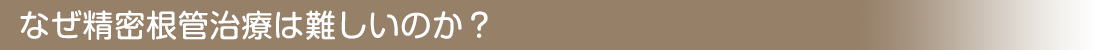なぜ精密根管治療は難しいのか？